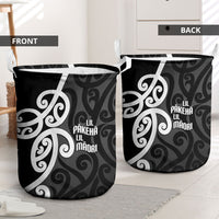 Lil Pakeha Lil Maori New Zealand Laundry Basket Kiwi Proud Mangopare Pattern
