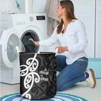 Lil Pakeha Lil Maori New Zealand Laundry Basket Kiwi Proud Mangopare Pattern