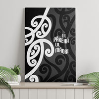Lil Pakeha Lil Maori New Zealand Canvas Wall Art Kiwi Proud Mangopare Pattern