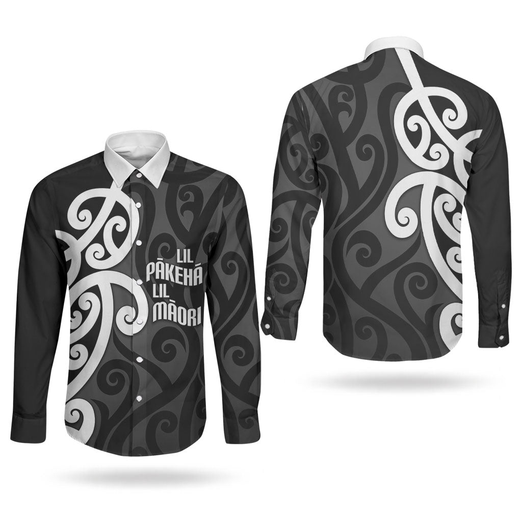 Lil Pakeha Lil Maori New Zealand Couples Matching Mermaid Dress and Long Sleeve Button Shirt Kiwi Proud Mangopare Pattern