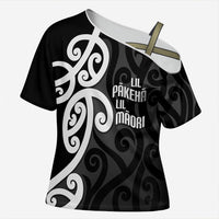 Lil Pakeha Lil Maori New Zealand Cross Shoulder Shirt Kiwi Proud Mangopare Pattern
