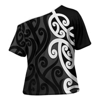 Lil Pakeha Lil Maori New Zealand Cross Shoulder Shirt Kiwi Proud Mangopare Pattern