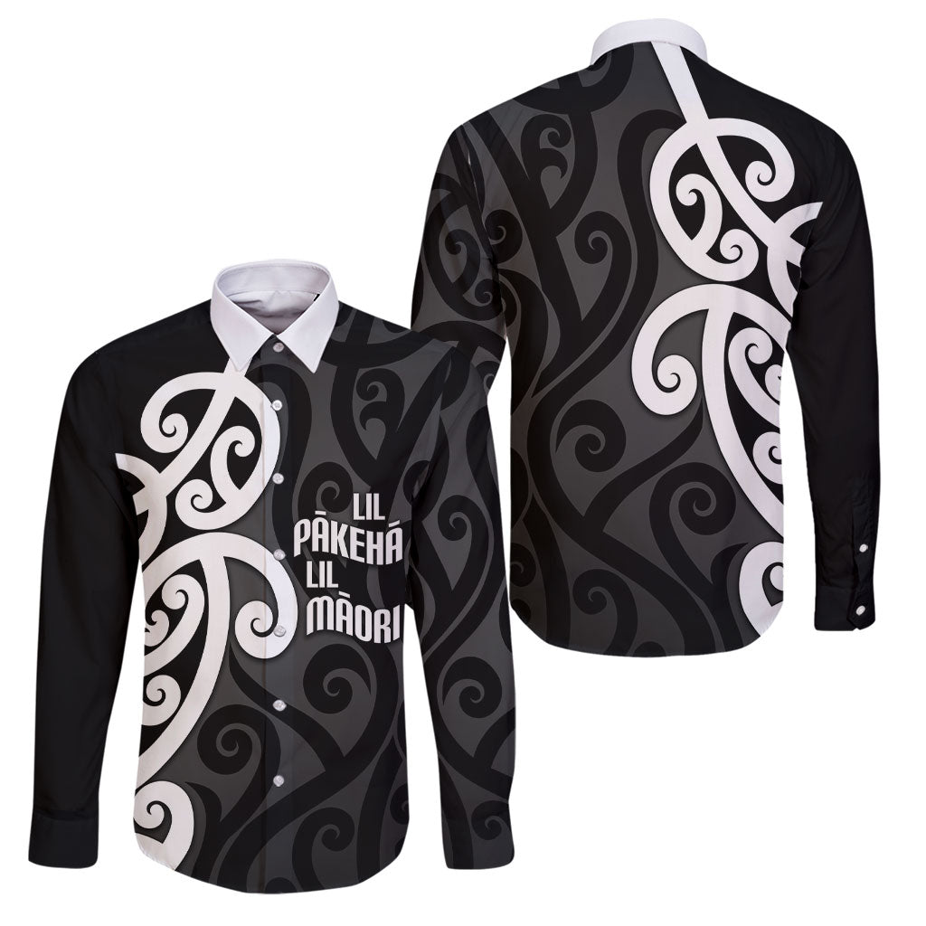 Lil Pakeha Lil Maori New Zealand Family Matching Off The Shoulder Long Sleeve Dress and Hawaiian Shirt Kiwi Proud Mangopare Pattern