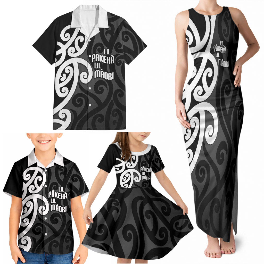 Lil Pakeha Lil Maori New Zealand Family Matching Tank Maxi Dress and Hawaiian Shirt Kiwi Proud Mangopare Pattern LT14 - Polynesian Pride