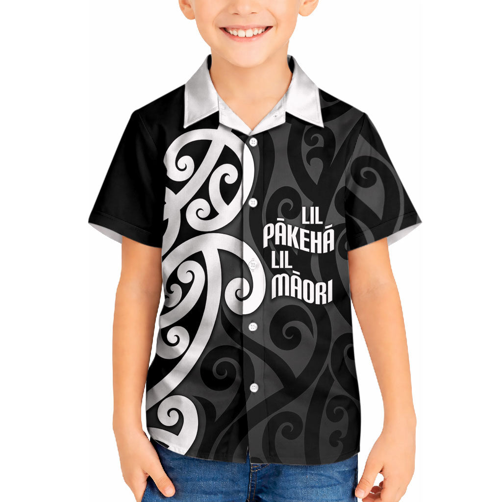 Lil Pakeha Lil Maori New Zealand Kid Hawaiian Shirt Kiwi Proud Mangopare Pattern