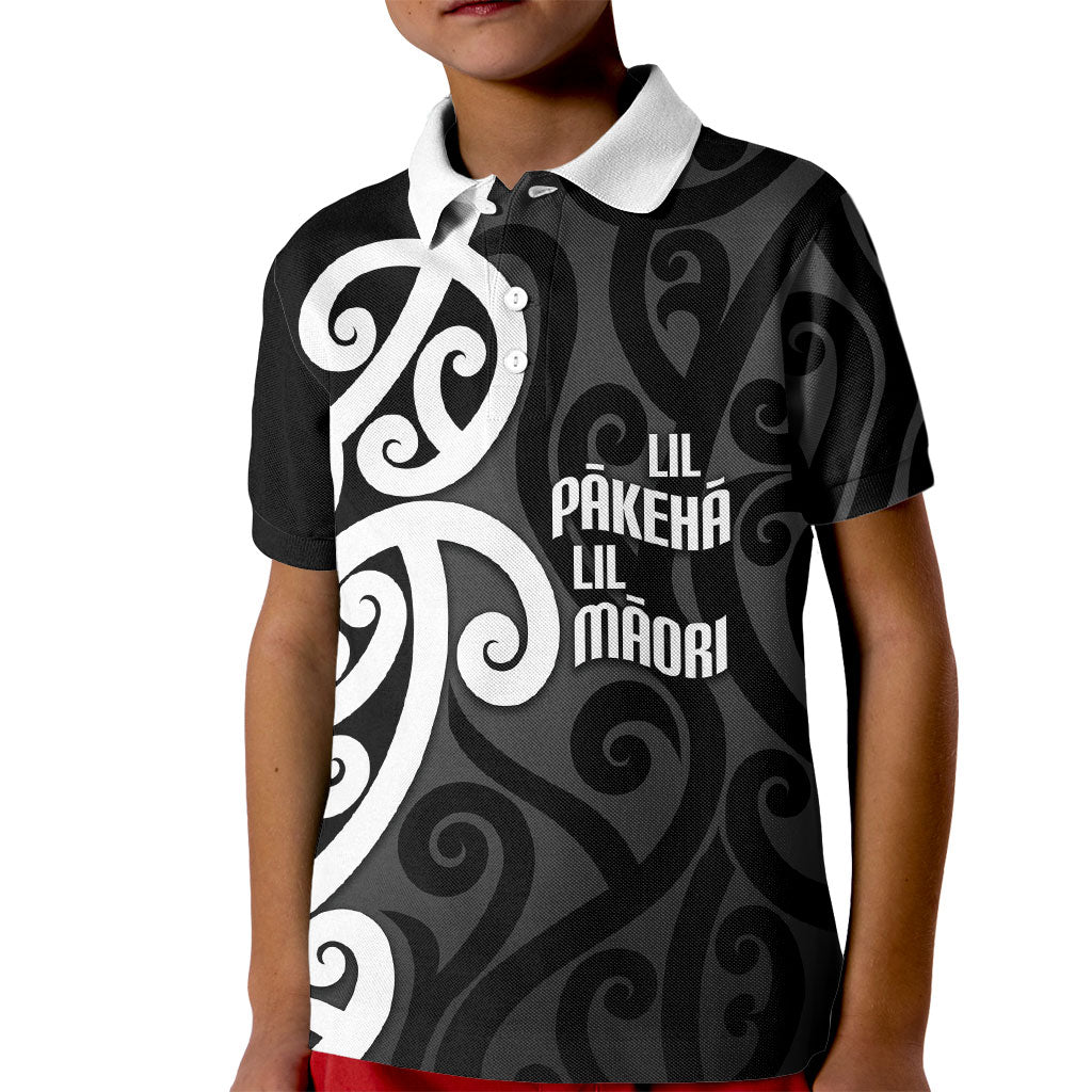 Lil Pakeha Lil Maori New Zealand Kid Polo Shirt Kiwi Proud Mangopare Pattern