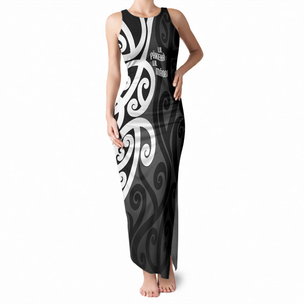 Lil Pakeha Lil Maori New Zealand Tank Maxi Dress Kiwi Proud Mangopare Pattern