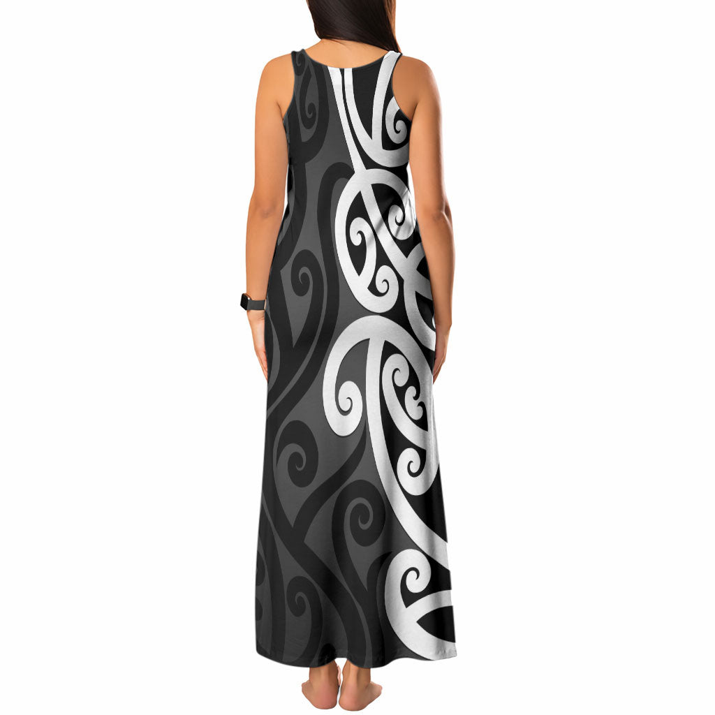 Lil Pakeha Lil Maori New Zealand Tank Maxi Dress Kiwi Proud Mangopare Pattern
