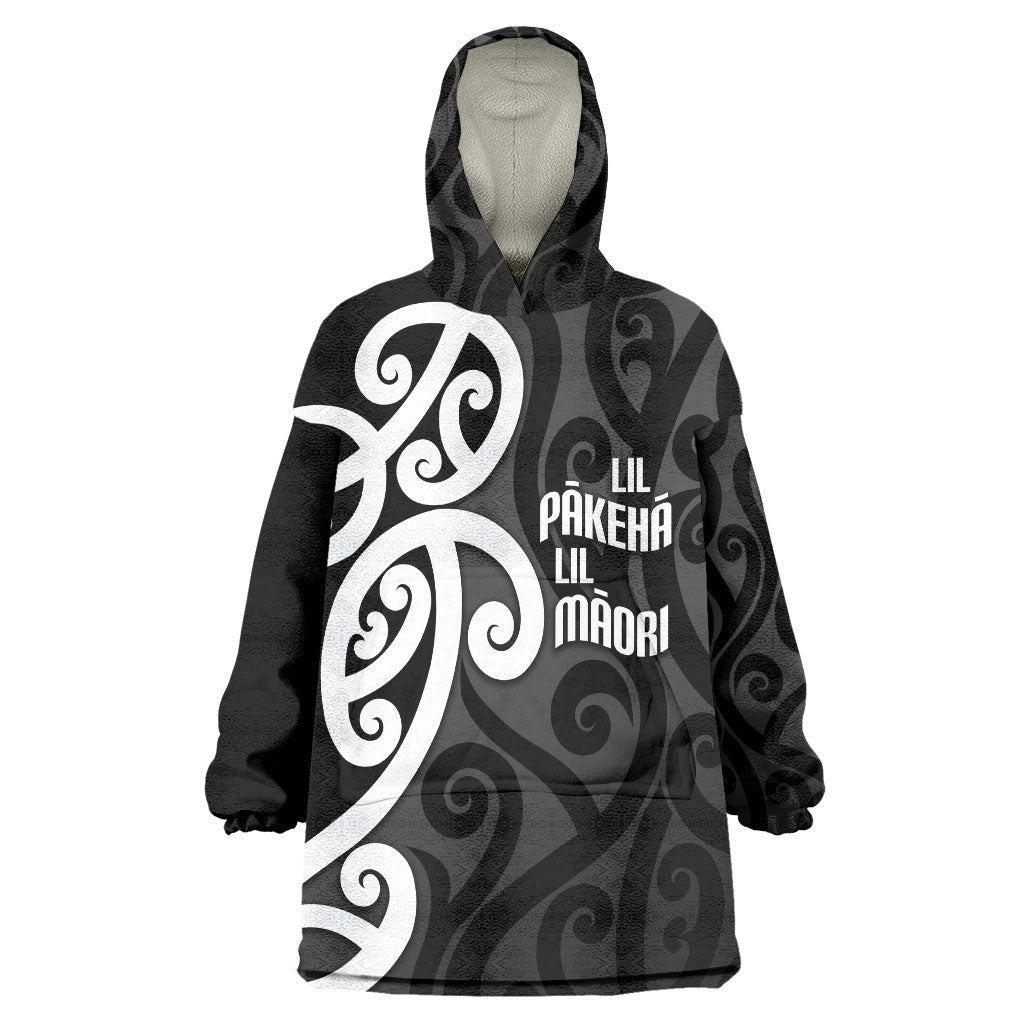 Lil Pakeha Lil Maori New Zealand Wearable Blanket Hoodie Kiwi Proud Mangopare Pattern