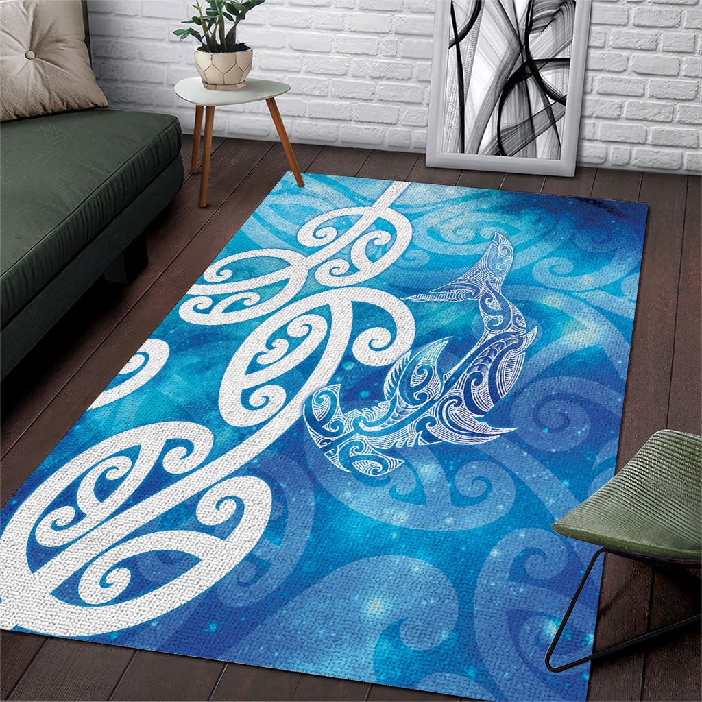 Hammerhead Shark Tattoo New Zealand Area Rug Maori Galaxy Mangopare Pattern