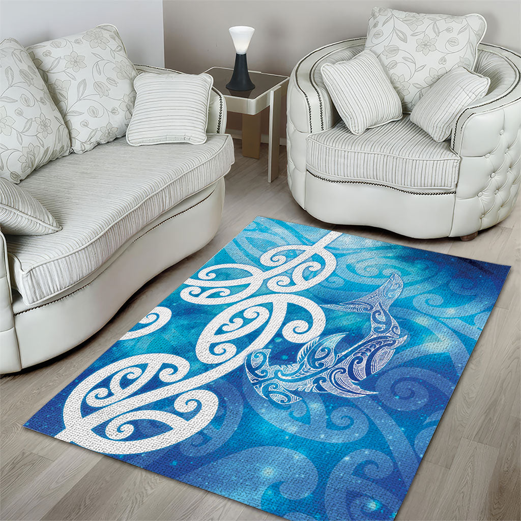 Hammerhead Shark Tattoo New Zealand Area Rug Maori Galaxy Mangopare Pattern