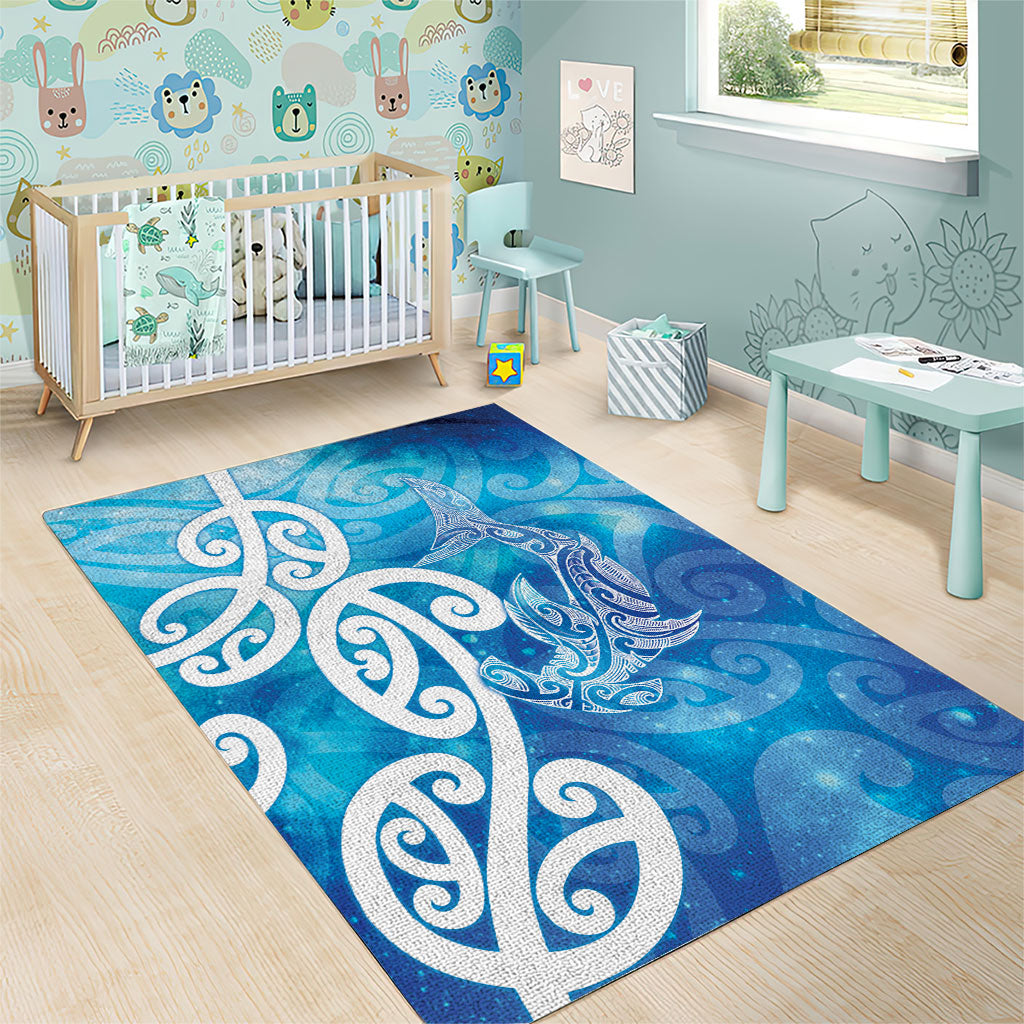 Hammerhead Shark Tattoo New Zealand Area Rug Maori Galaxy Mangopare Pattern