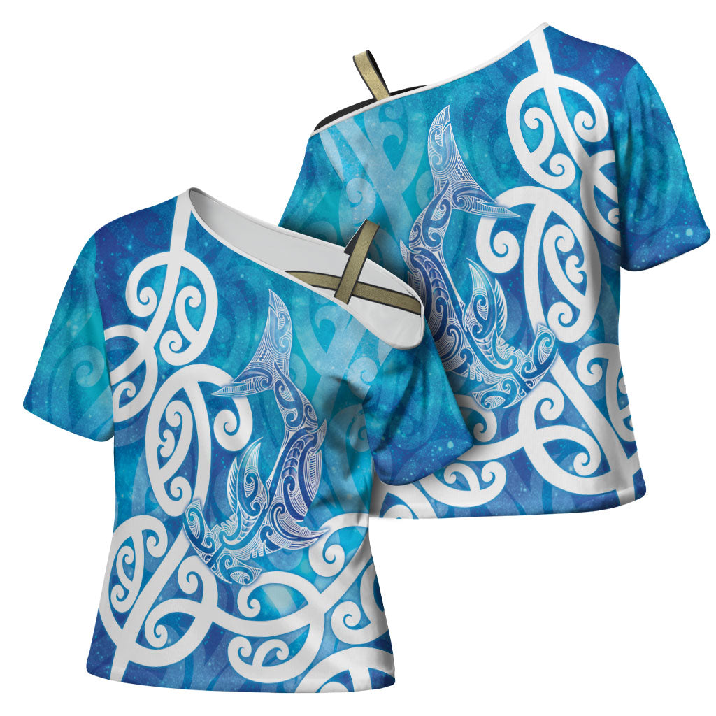 Hammerhead Shark Tattoo New Zealand Cross Shoulder Shirt Maori Galaxy Mangopare Pattern