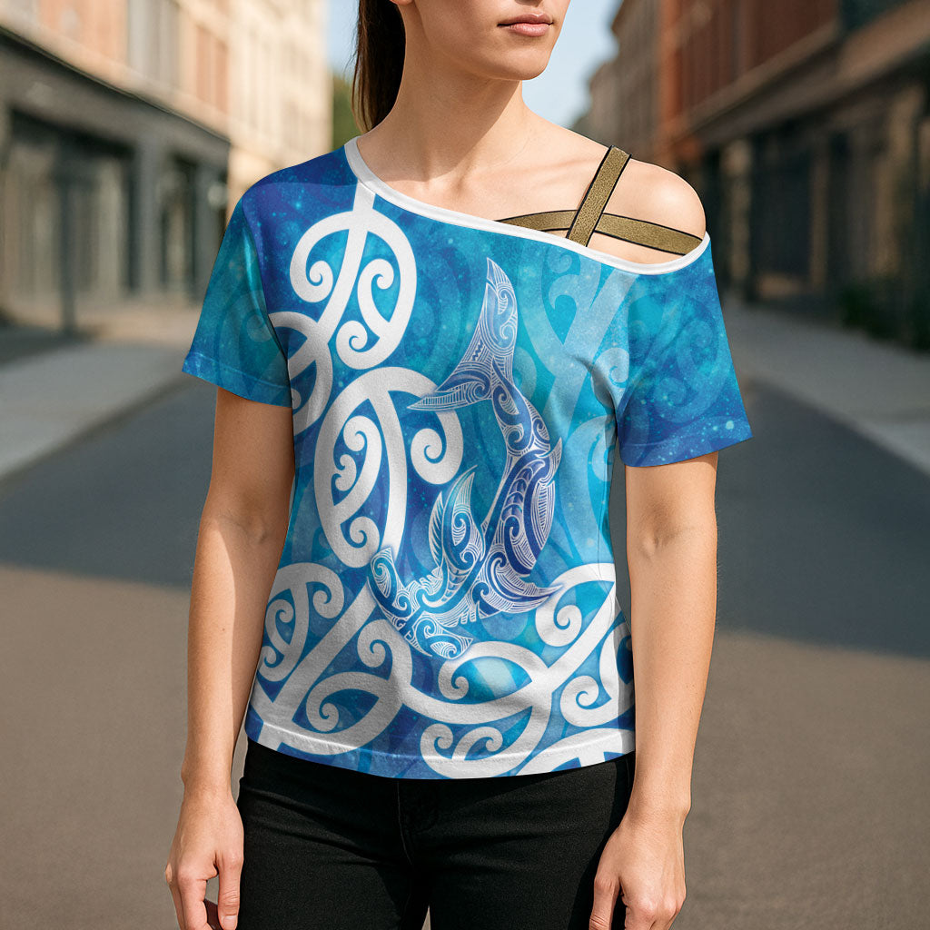 Hammerhead Shark Tattoo New Zealand Cross Shoulder Shirt Maori Galaxy Mangopare Pattern