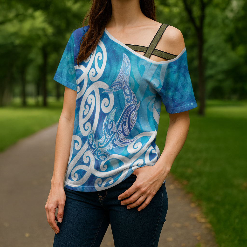 Hammerhead Shark Tattoo New Zealand Cross Shoulder Shirt Maori Galaxy Mangopare Pattern