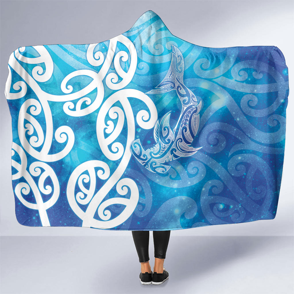 Hammerhead Shark Tattoo New Zealand Hooded Blanket Maori Galaxy Mangopare Pattern