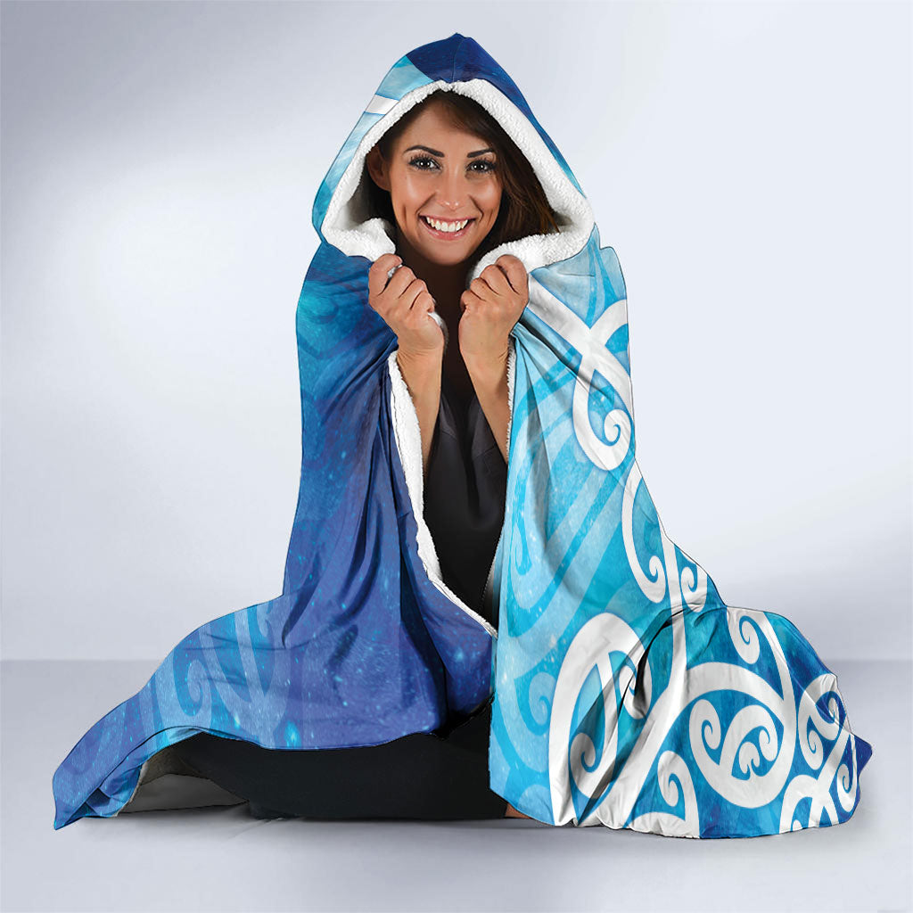 Hammerhead Shark Tattoo New Zealand Hooded Blanket Maori Galaxy Mangopare Pattern