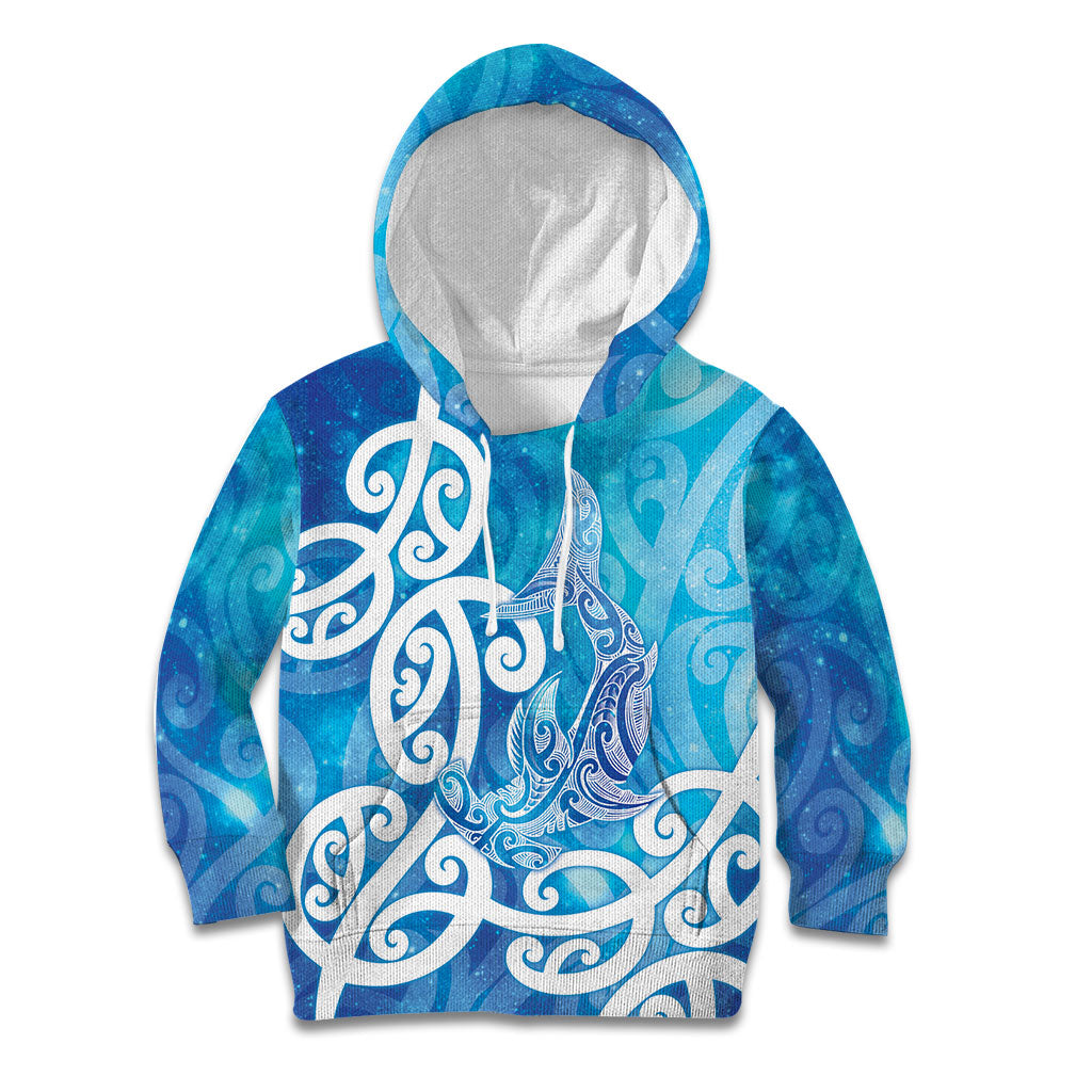 Hammerhead Shark Tattoo New Zealand Kid Hoodie Maori Galaxy Mangopare Pattern