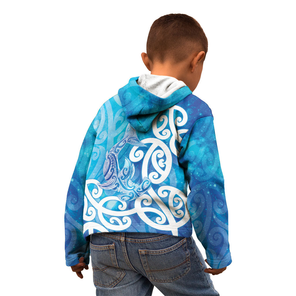 Hammerhead Shark Tattoo New Zealand Kid Hoodie Maori Galaxy Mangopare Pattern