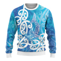 Hammerhead Shark Tattoo New Zealand Ugly Christmas Sweater Maori Galaxy Mangopare Pattern LT14 - Polynesian Pride