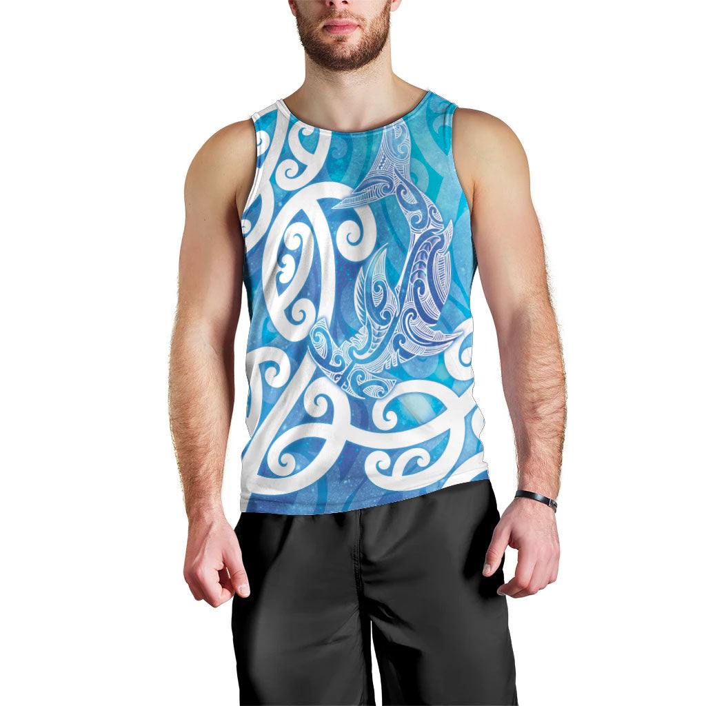 Hammerhead Shark Tattoo New Zealand Men Tank Top Maori Galaxy Mangopare Pattern