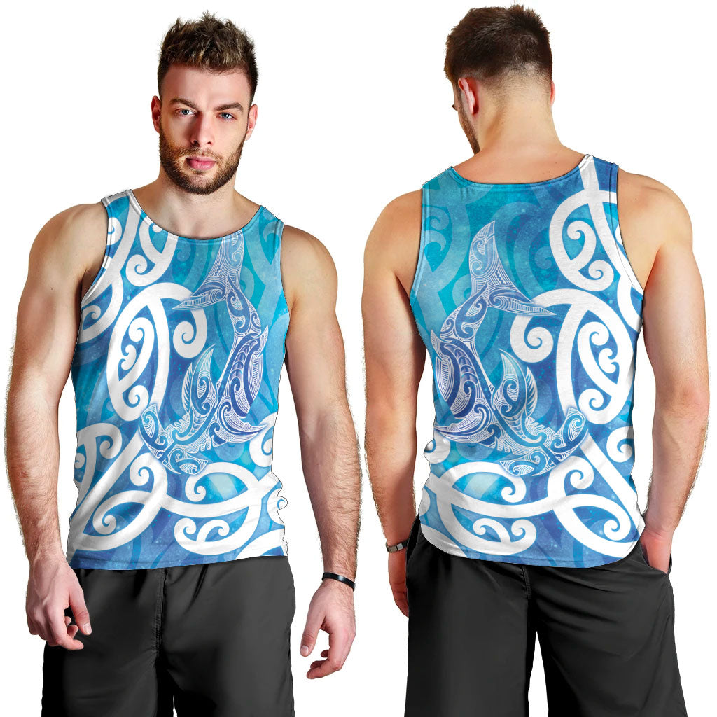 Hammerhead Shark Tattoo New Zealand Men Tank Top Maori Galaxy Mangopare Pattern