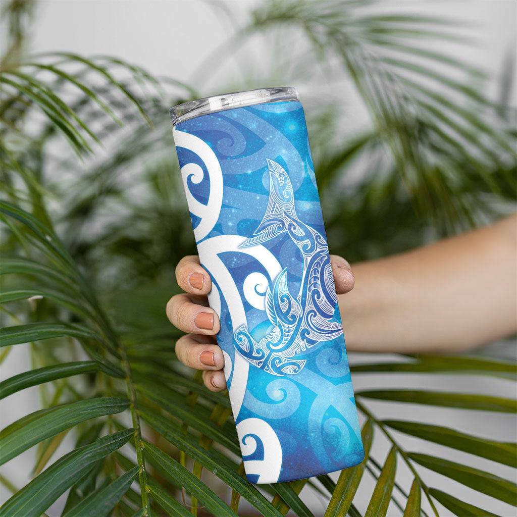 Hammerhead Shark Tattoo New Zealand Skinny Tumbler Maori Galaxy Mangopare Pattern