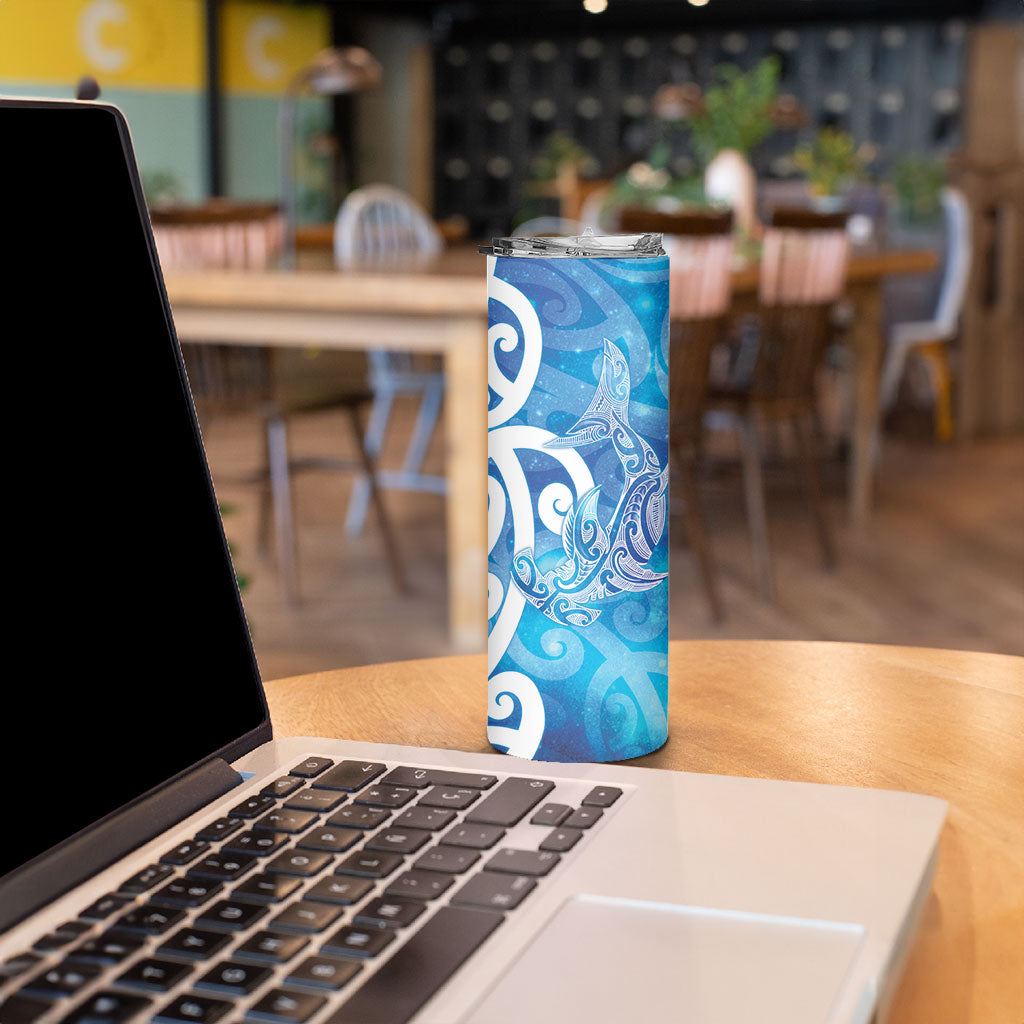 Hammerhead Shark Tattoo New Zealand Skinny Tumbler Maori Galaxy Mangopare Pattern