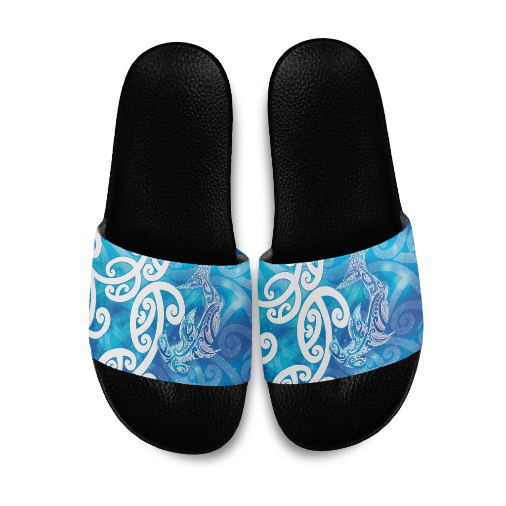Hammerhead Shark Tattoo New Zealand Slide Sandals Maori Galaxy Mangopare Pattern