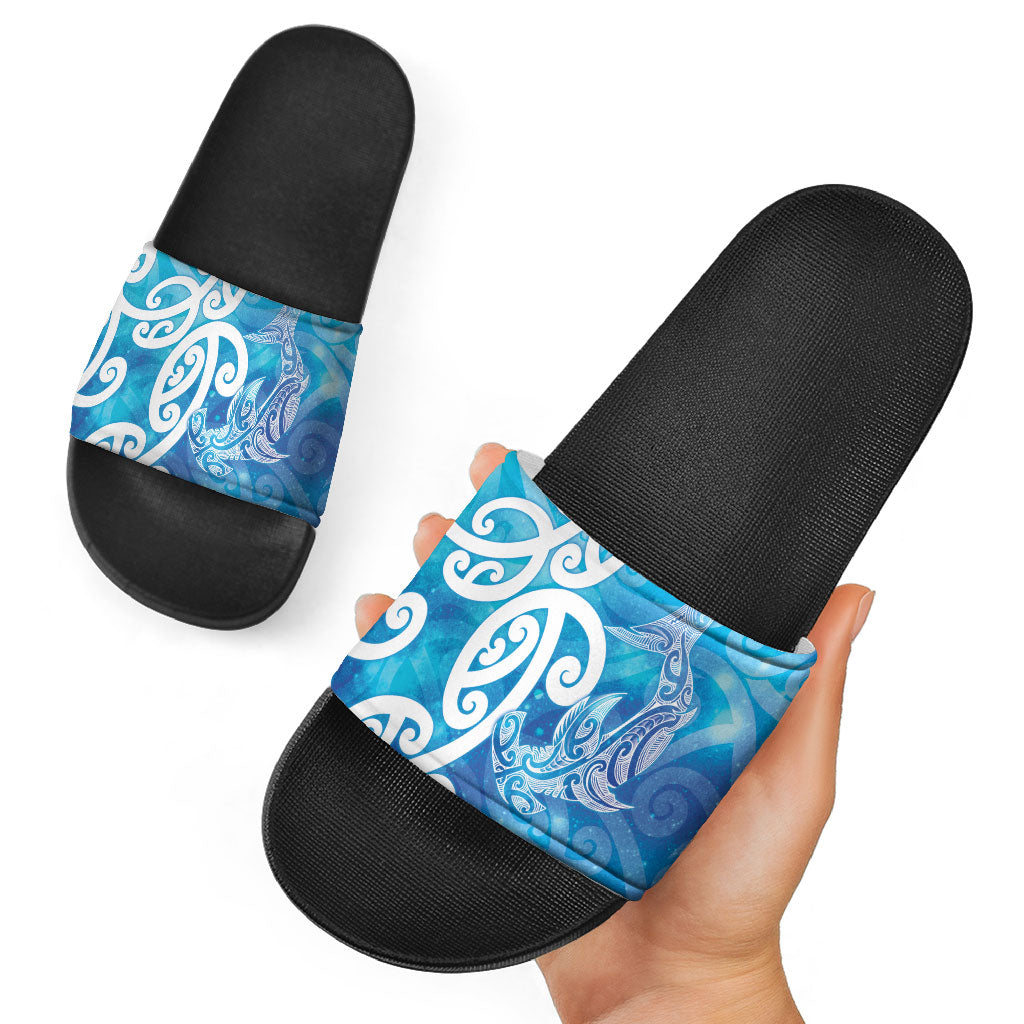 Hammerhead Shark Tattoo New Zealand Slide Sandals Maori Galaxy Mangopare Pattern