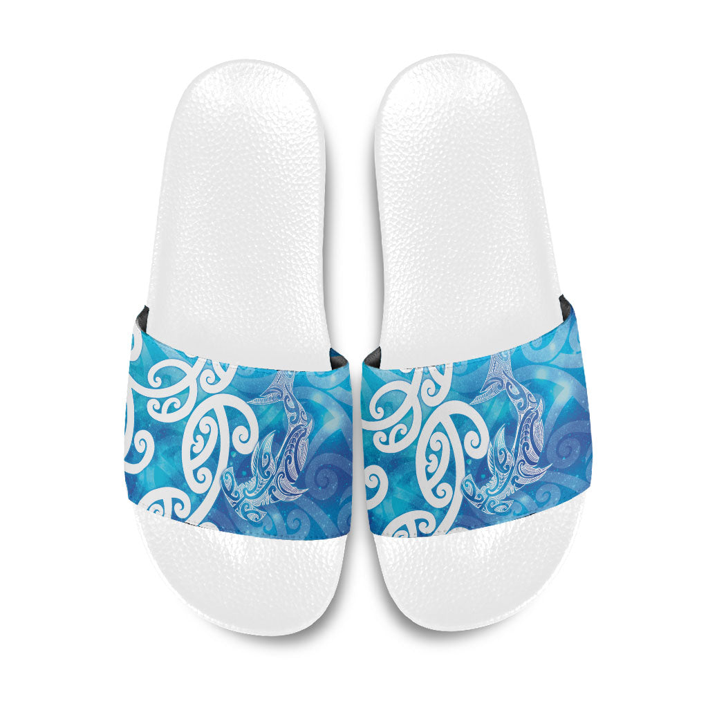 Hammerhead Shark Tattoo New Zealand Slide Sandals Maori Galaxy Mangopare Pattern