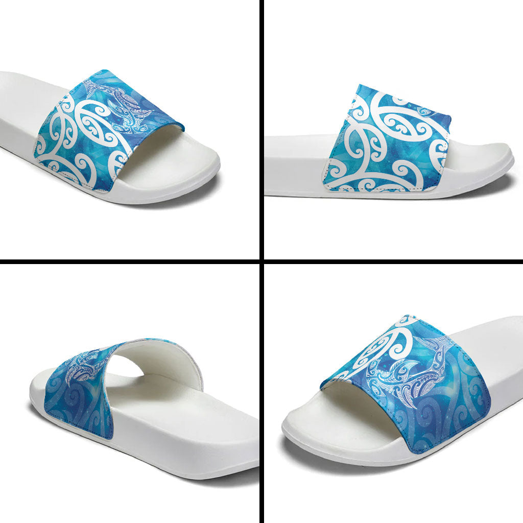 Hammerhead Shark Tattoo New Zealand Slide Sandals Maori Galaxy Mangopare Pattern