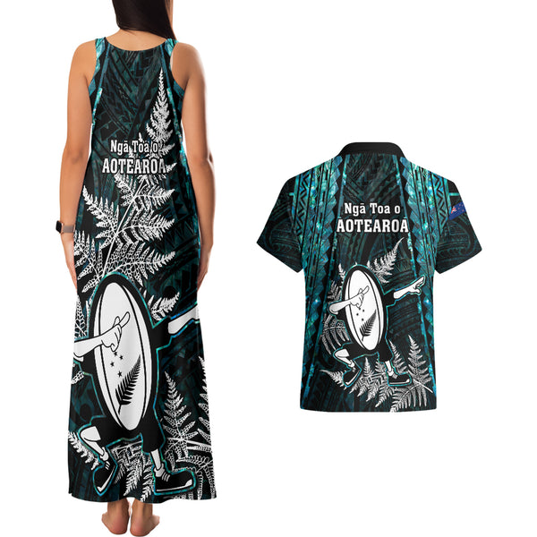 New Zealand Silver Fern Rugby Couples Matching Mermaid Dress and Hawaiian Shirt Go All Black 2023 World Cup LT14 main image 0