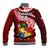 Custom Tonga Rugby Baseball Jacket Ikale Tahi Tongan Ngatu Pattern With Dabbing Ball LT14 - Polynesian Pride