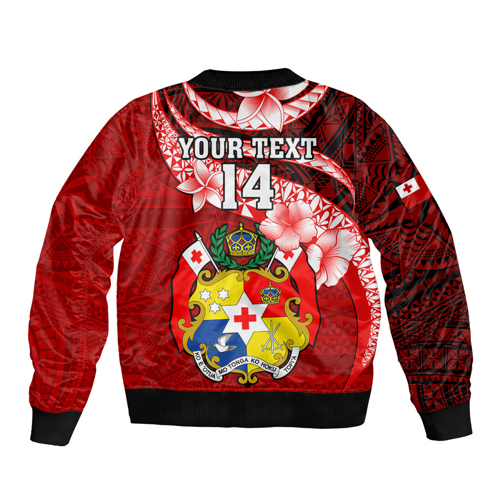 Custom Tonga Rugby Bomber Jacket Ikale Tahi Tongan Ngatu Pattern With Dabbing Ball LT14 - Polynesian Pride