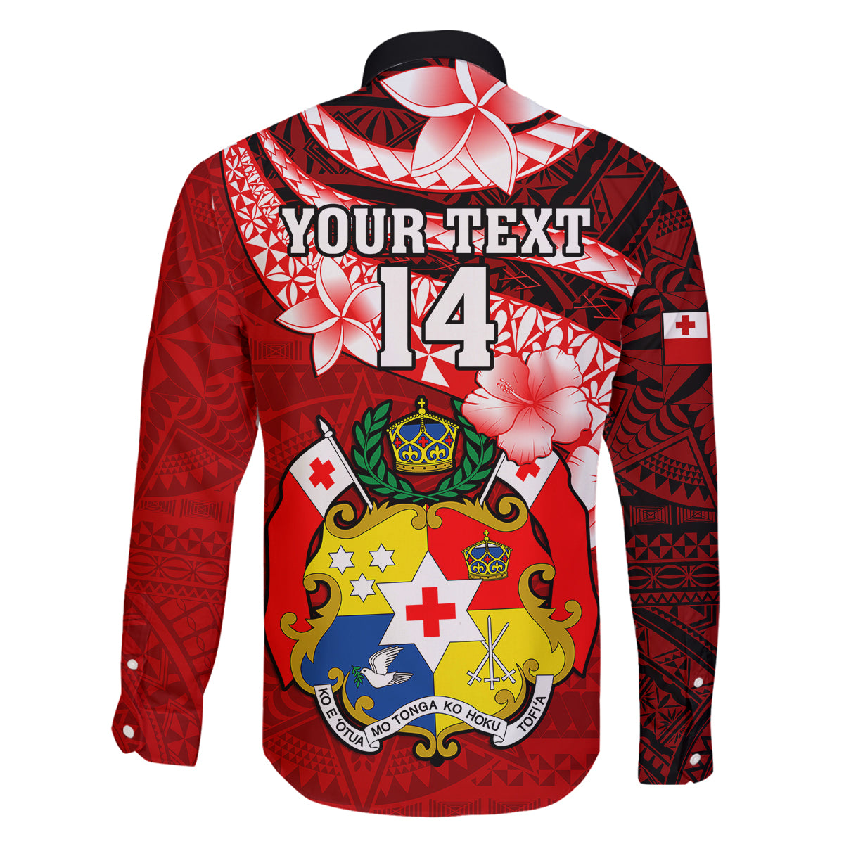 Custom Tonga Rugby Family Matching Long Sleeve Bodycon Dress and Hawaiian Shirt Ikale Tahi Tongan Ngatu Pattern With Dabbing Ball LT14 - Polynesian Pride