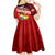 Custom Tonga Rugby Kid Short Sleeve Dress Ikale Tahi Tongan Ngatu Pattern With Dabbing Ball LT14 - Polynesian Pride