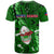 Samoa Rugby T Shirt Manu Samoa Ula Fala Dabbing Ball Polynesian Green Version LT14 - Polynesian Pride
