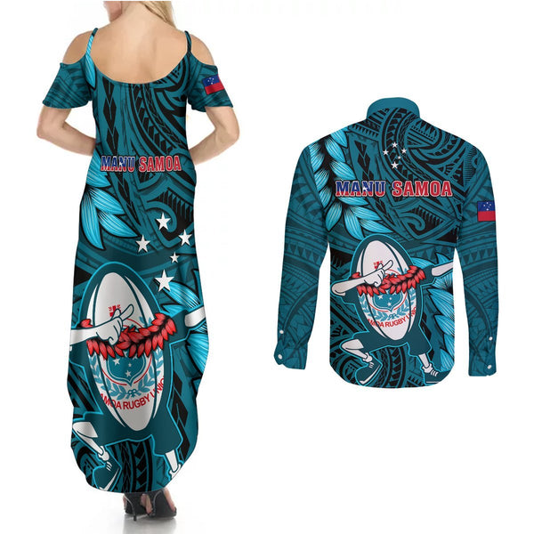 Samoa Rugby Long Sleeve Shirt Manu Samoa Ula Fala Dabbing Ball Polynesian Purple Version LT14 main image 1