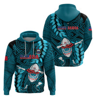 Samoa Rugby Hoodie Manu Samoa Ula Fala Dabbing Ball Polynesian Turquoise Version LT14 - Polynesian Pride