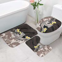 Brown and Black Hawaii Shark Tattoo Bathroom Set Puakenikeni Lei Plumeria Polynesian Pattern - Polynesian Pride