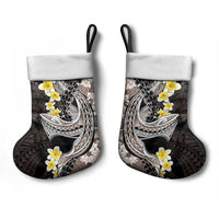Brown and Black Hawaii Shark Tattoo Christmas Stocking Puakenikeni Lei Plumeria Polynesian Pattern - Polynesian Pride