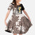 Brown and Black Hawaii Shark Tattoo Family Matching Off Shoulder Maxi Dress and Hawaiian Shirt Puakenikeni Lei Plumeria Polynesian Pattern - Polynesian Pride