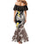 Brown and Black Hawaii Shark Tattoo Mermaid Dress Puakenikeni Lei Plumeria Polynesian Pattern - Polynesian Pride
