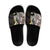 Brown and Black Hawaii Shark Tattoo Slide Sandals Puakenikeni Lei Plumeria Polynesian Pattern - Polynesian Pride