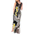 Brown and Black Hawaii Shark Tattoo Tank Maxi Dress Puakenikeni Lei Plumeria Polynesian Pattern - Polynesian Pride