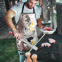 Brown and White Hawaii Shark Tattoo Apron Puakenikeni Lei Plumeria Polynesian Pattern - Polynesian Pride