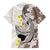 Brown and White Hawaii Shark Tattoo Family Matching Off The Shoulder Long Sleeve Dress and Hawaiian Shirt Puakenikeni Lei Plumeria Polynesian Pattern - Polynesian Pride