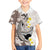 Brown and White Hawaii Shark Tattoo Family Matching Off The Shoulder Long Sleeve Dress and Hawaiian Shirt Puakenikeni Lei Plumeria Polynesian Pattern - Polynesian Pride