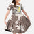Brown and White Hawaii Shark Tattoo Family Matching Tank Maxi Dress and Hawaiian Shirt Puakenikeni Lei Plumeria Polynesian Pattern - Polynesian Pride